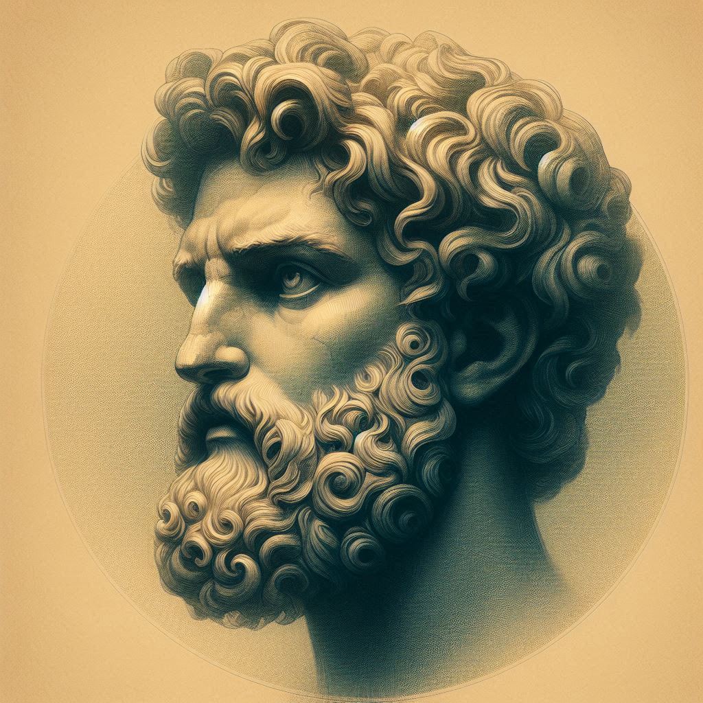 Retrato artístico de Aristão de Quíos (estilo busto grego)